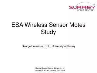 ESA Wireless Sensor Motes Study
