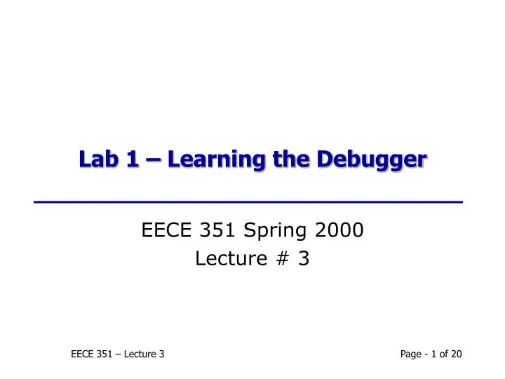 lab 1 learning the debugger