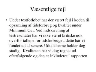 v sentlige fejl
