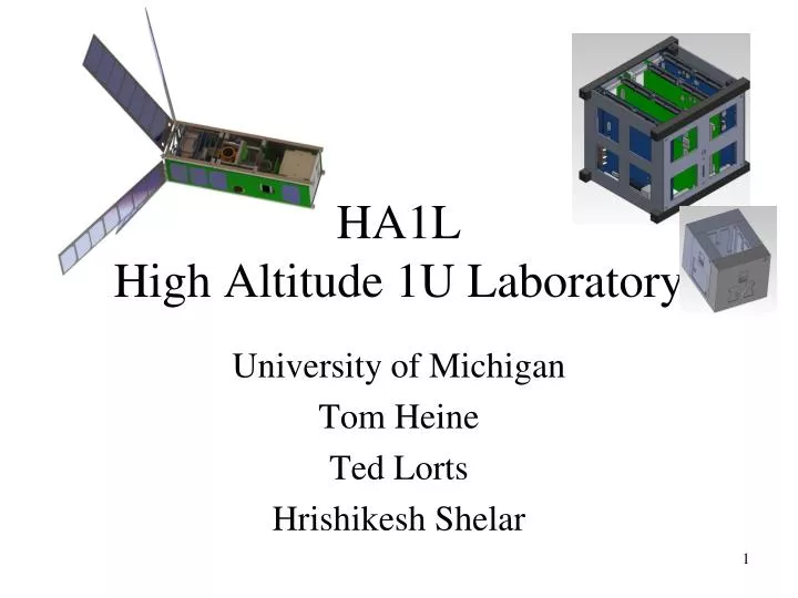 ha1l high altitude 1u laboratory