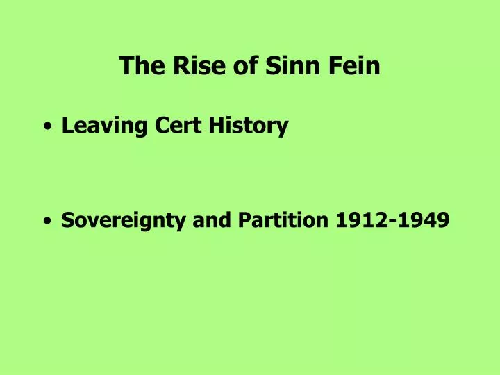 the rise of sinn fein