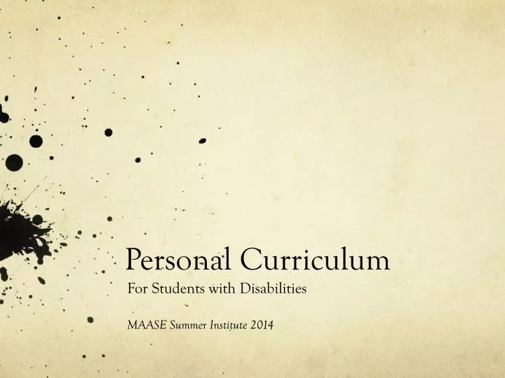 personal curriculum