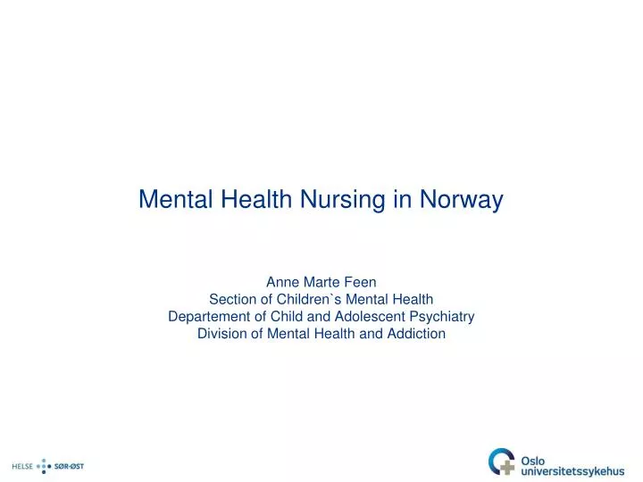 mental health nursing in norway