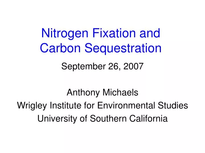 nitrogen fixation and carbon sequestration