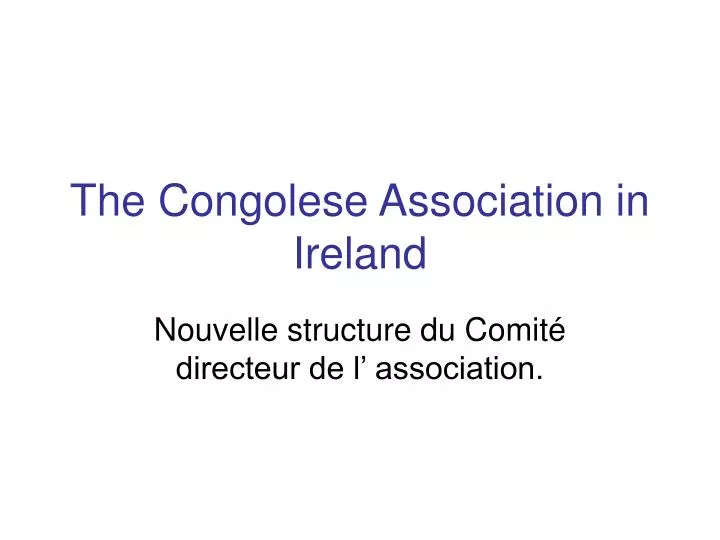 the congolese association in ireland