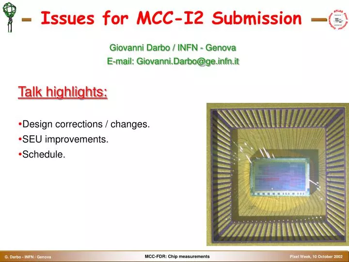 issues for mcc i2 submission
