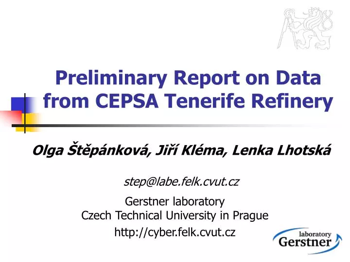 preliminary report on data from cepsa tenerife refinery