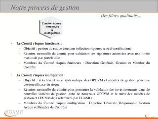 notre process de gestion