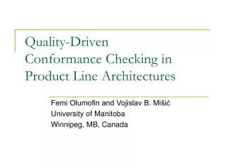 Quality-Driven Conformance Checking in Product Line Architectures