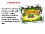 Onam Festival Celebration in India