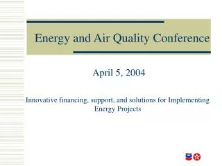Energy and Air Quality Conference