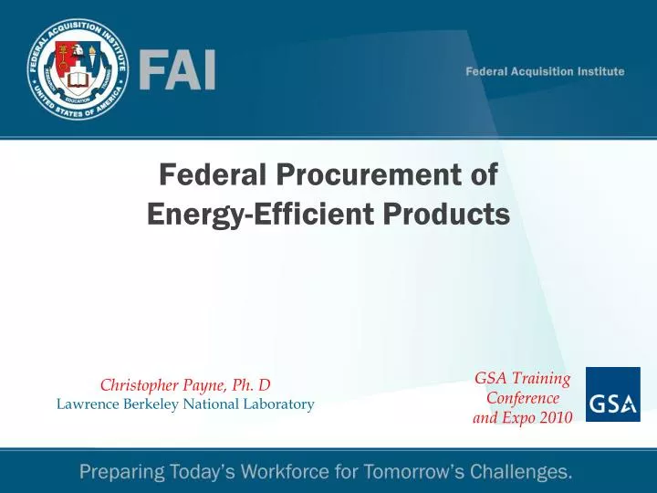 federal procurement of energy efficient products
