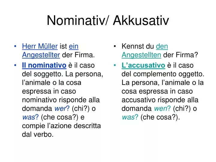 nominativ akkusativ