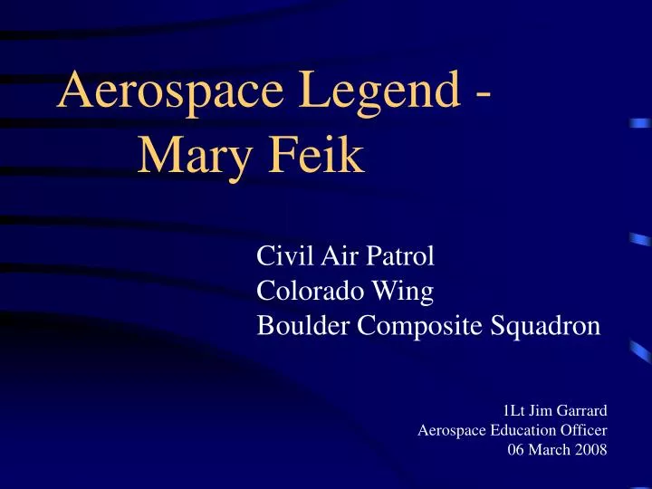 aerospace legend mary feik