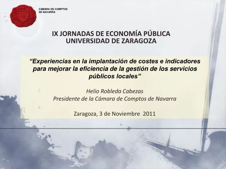 ix jornadas de econom a p blica universidad de zaragoza