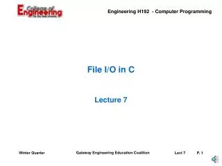 File I/O in C