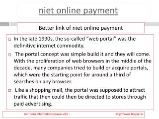 Useful information about niet online payment