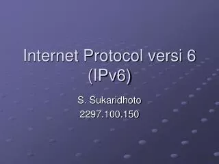 internet protocol versi 6 ipv6