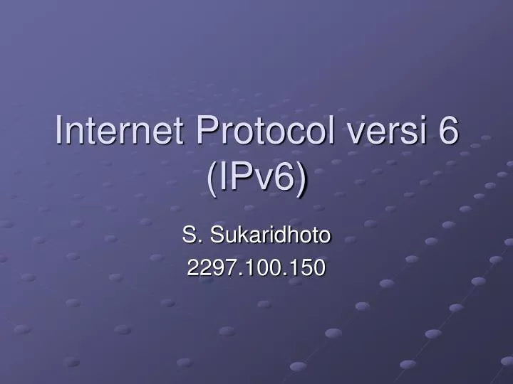 internet protocol versi 6 ipv6