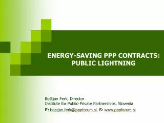 ENERGY-SAVING PPP CONTRACTS : PUBLIC LIGHTNING