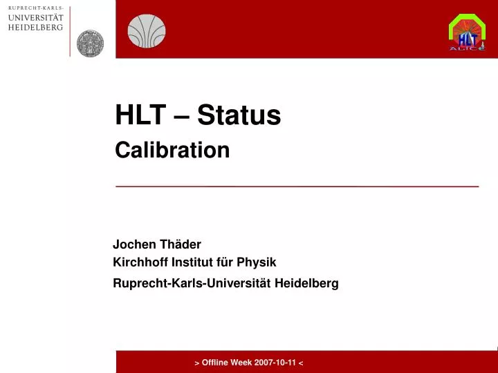 hlt status calibration