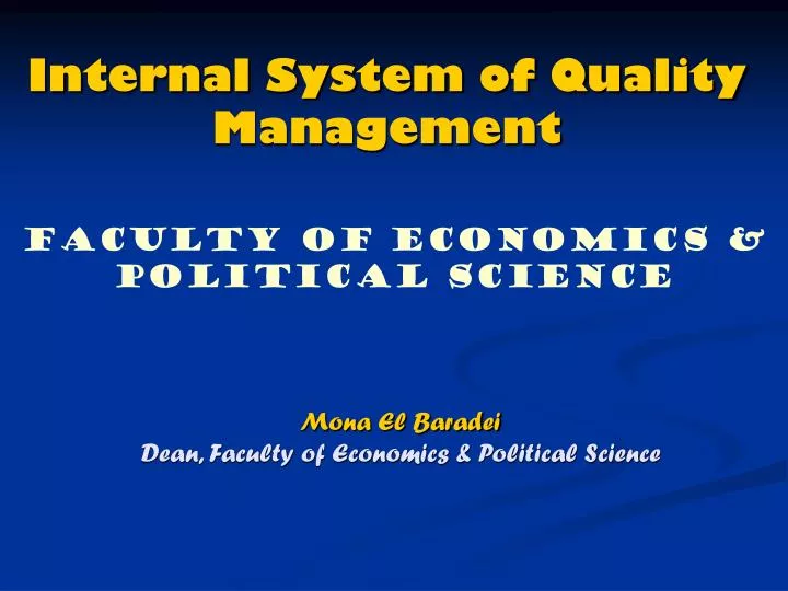 internal system of quality management