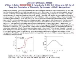 [1] S.Sun, C.B.Murray, D.Weller, L.Folks, A.Moser, Science 287, 1987 (2000).