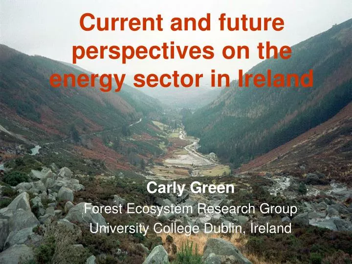 current and future perspectives on the energy sector in ireland