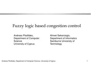 Fuzzy logic based congestion control
