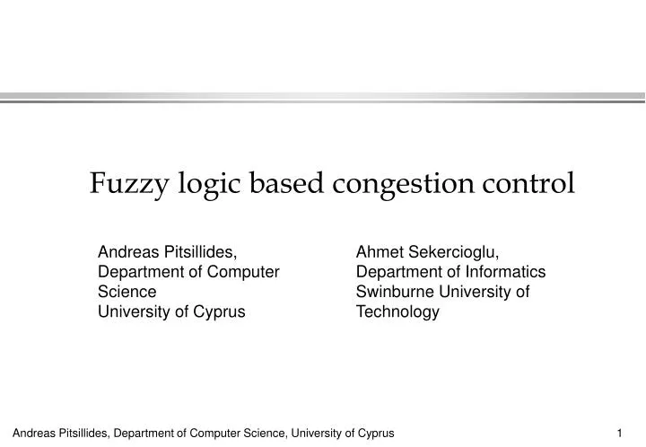fuzzy logic based congestion control