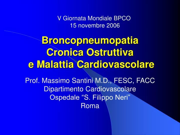 broncopneumopatia cronica ostruttiva e malattia cardiovascolare