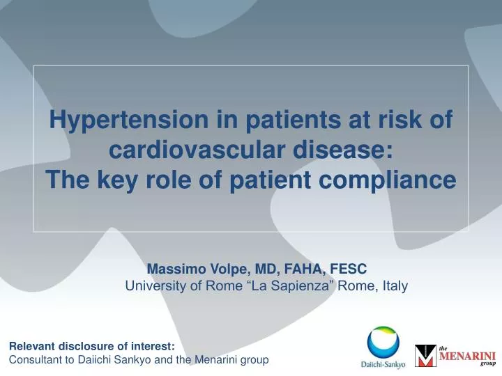 hypertension in patients at risk of cardiovascular disease the key role of patient compliance