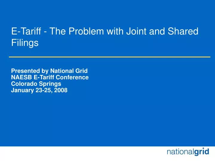 e tariff the problem with joint and shared filings