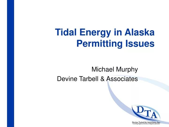 tidal energy in alaska permitting issues