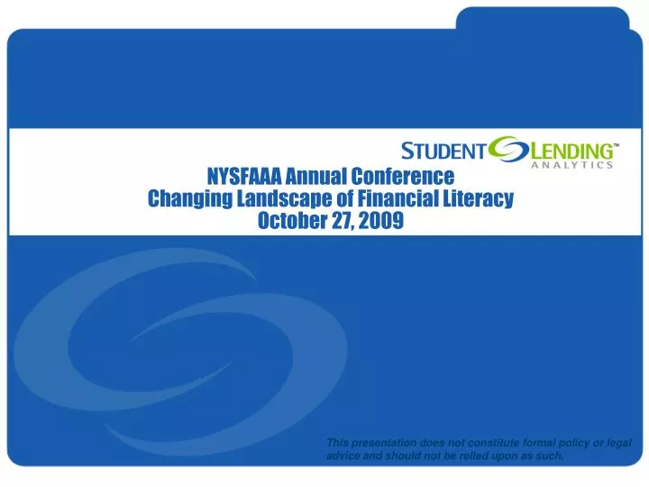 nysfaaa annual conference changing landscape of financial literacy october 27 2009