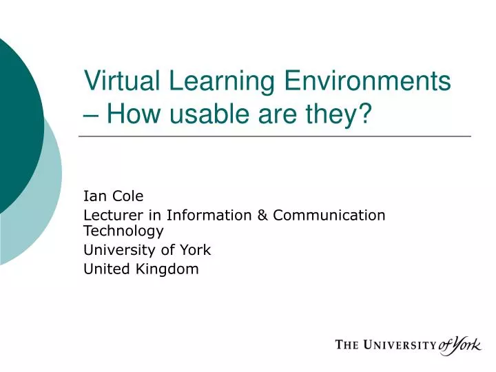 virtual learning environments how usable are they