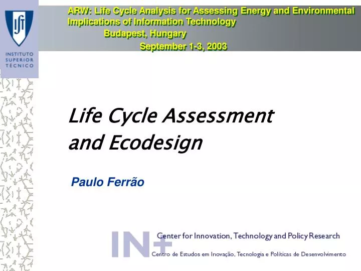life cycle assessment and ecodesign