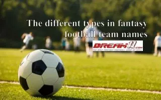 The Different Types in Fantasy Football Team Names