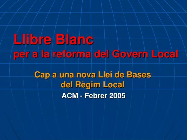 llibre blanc per a la reforma del govern local