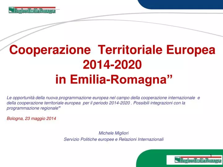 cooperazione territoriale europea 2014 2020 in emilia romagna