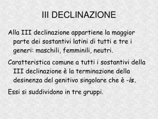 iii declinazione
