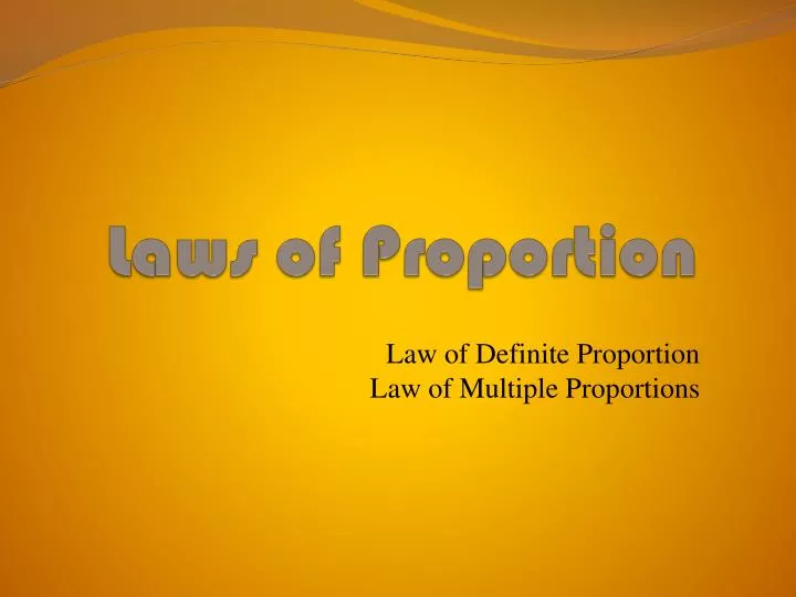 laws of proportion