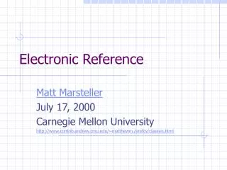 Electronic Reference