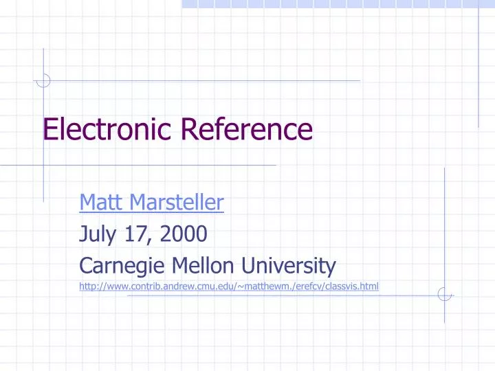 electronic reference