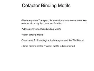 Cofactor Binding Motifs