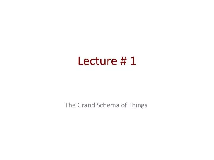 lecture 1