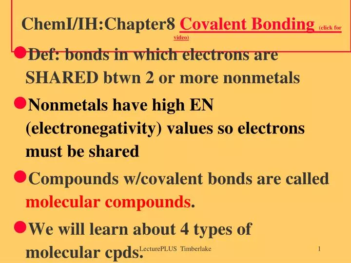 chemi ih chapter8 covalent bonding click for video
