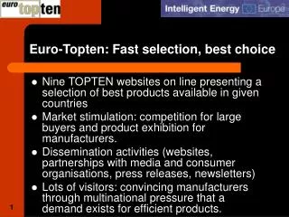Euro-Topten: Fast selection, best choice