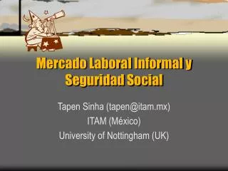 mercado laboral informal y seguridad social