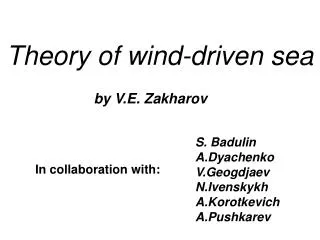 Theory of wind-driven sea